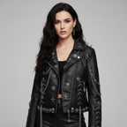 Averix | Unisex Punk Rock Læder Bikerjakke