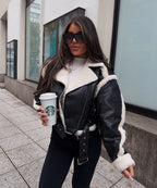 Alvéra | Shearling Bikerjakke