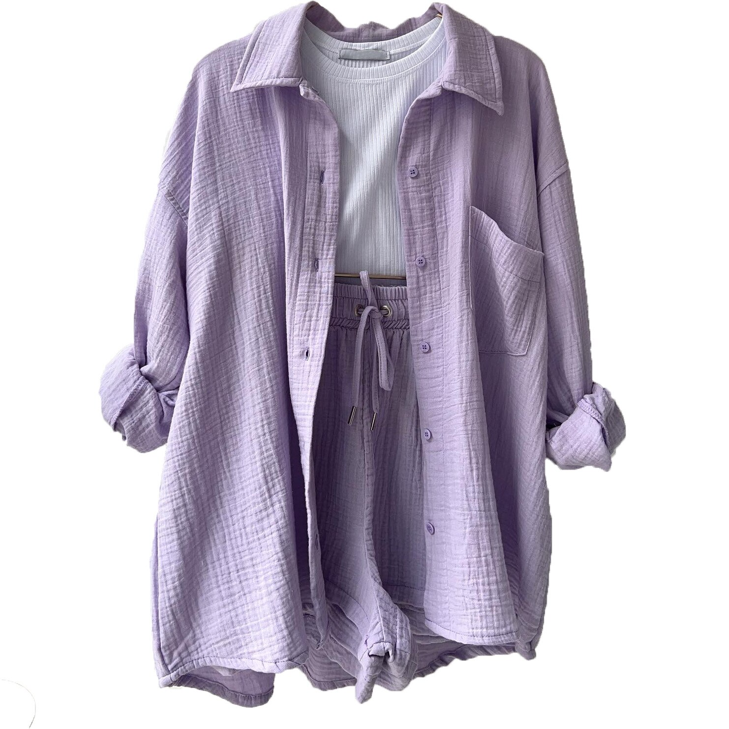 Linde | Completo estivo in mussola a due pezzi da donna