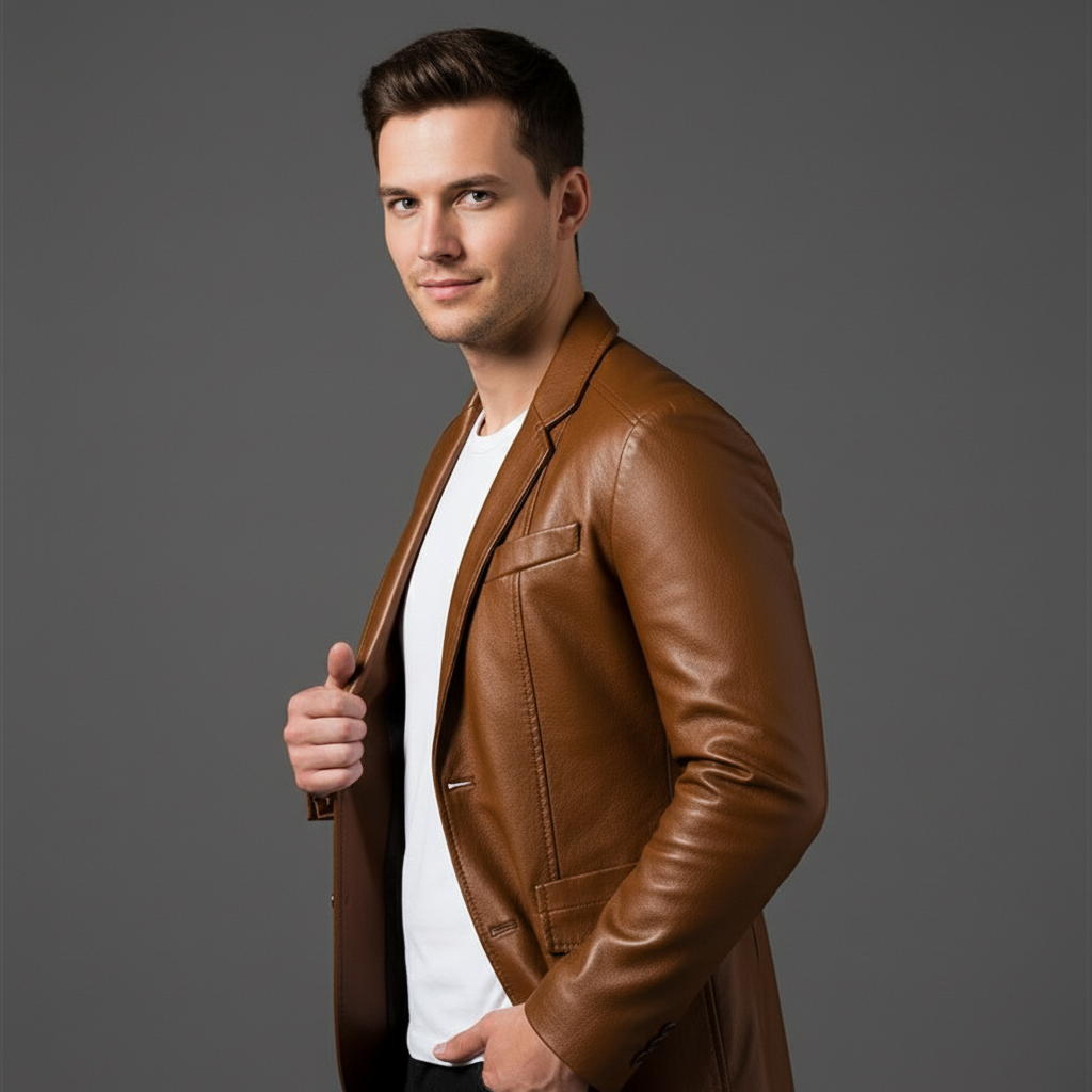 Lucenzo | Blazer effet cuir