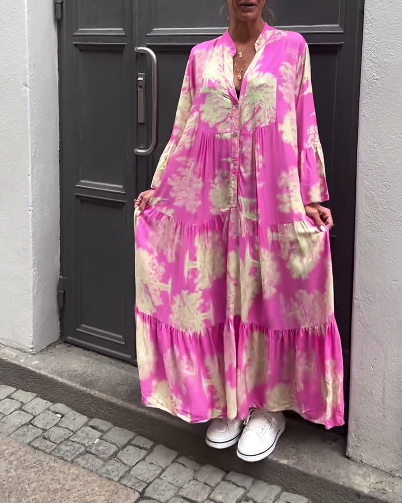 Eliana | Lang Kjole med Blomsterprint