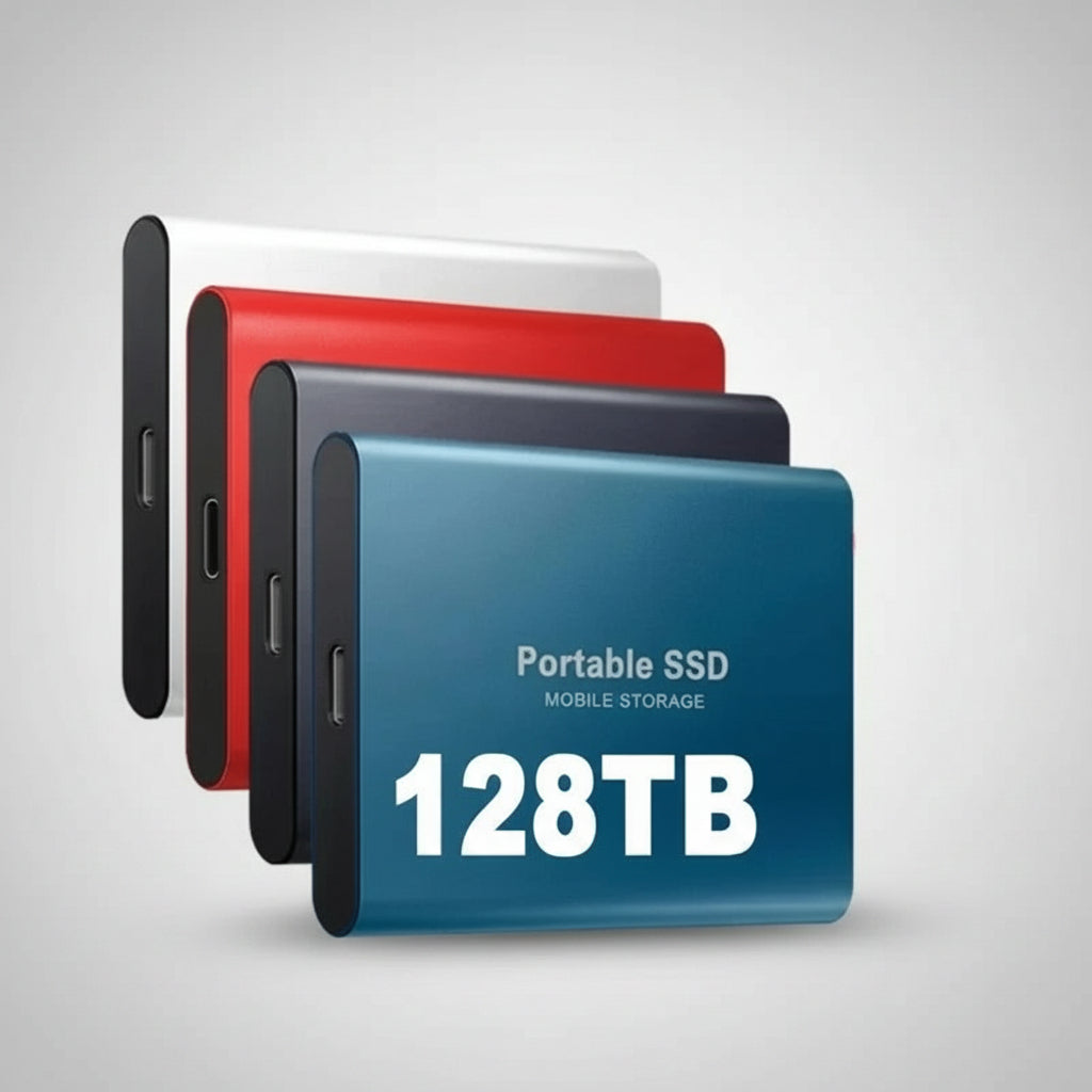 Bærbar ekstern SSD med USB-kabel til digital lagring