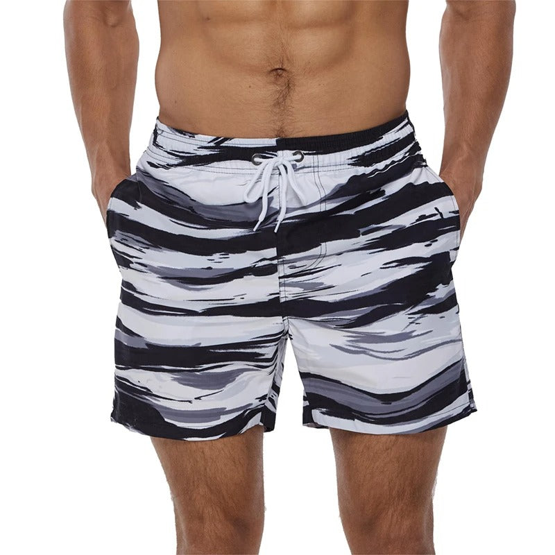 Lazaro | Costume da bagno da uomo con stampa tropicale di ananas | Pantaloncini da bagno ad asciugatura rapida con coulisse e tasche laterali