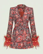 Seraphine | Abito Blazer con Dettagli a Piuma e Taglio Elegante