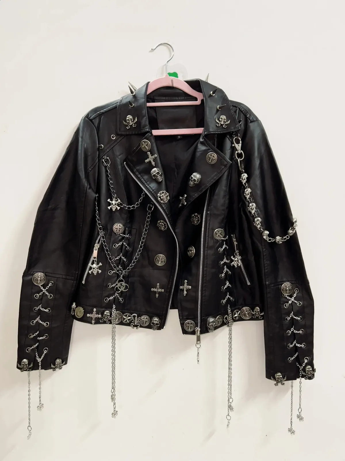 Averix | Unisex Punk Rock Skórzana Kurtka Motocyklowa