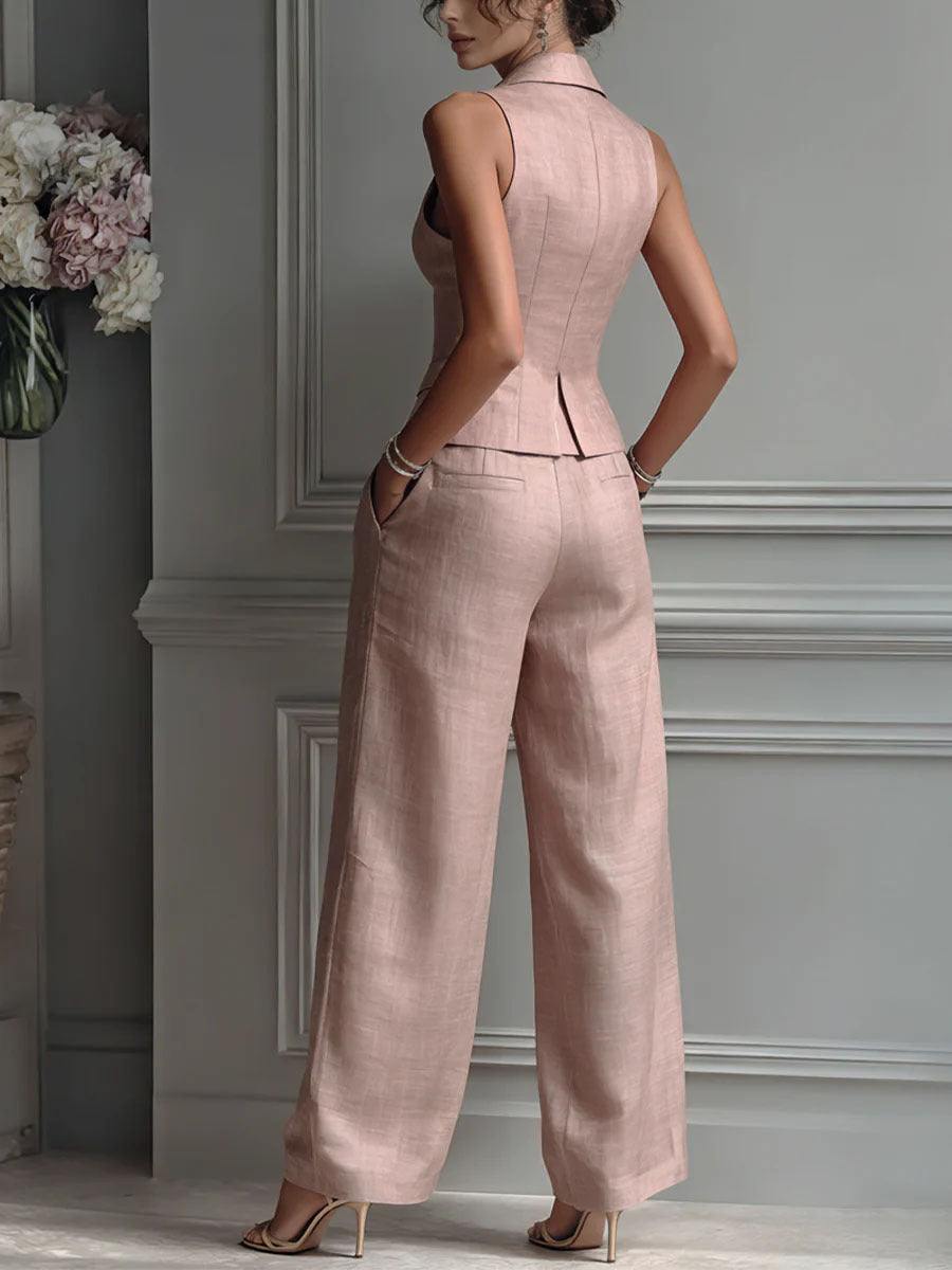 Florine | Women's two-piece set with vest and wide-leg trousers