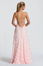 Aurelia | Robe maxi élégante avec bretelles spaghetti et texture