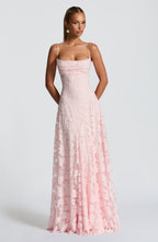 Aurelia | Robe maxi élégante avec bretelles spaghetti et texture