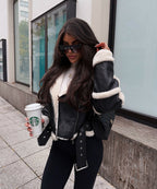 Alvéra | Shearling Bikerjakke
