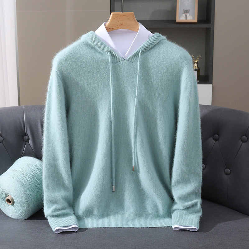 Marius | Herre cashmere hoodie med snørehætte og ribkanter