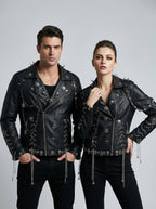 Averix | Unisex Punk Rock Læder Bikerjakke