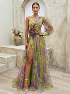 Elvanna | One-Shoulder Chiffon Aftenkjole