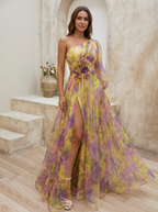 Elvanna | One-Shoulder Chiffon Aftenkjole