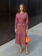 Valeria | Maxi Kjole Med V-Udskæring Og Elegant Print