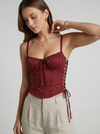 Serina | Corset Top Med Fine Stropper Og Figursyet Pasform