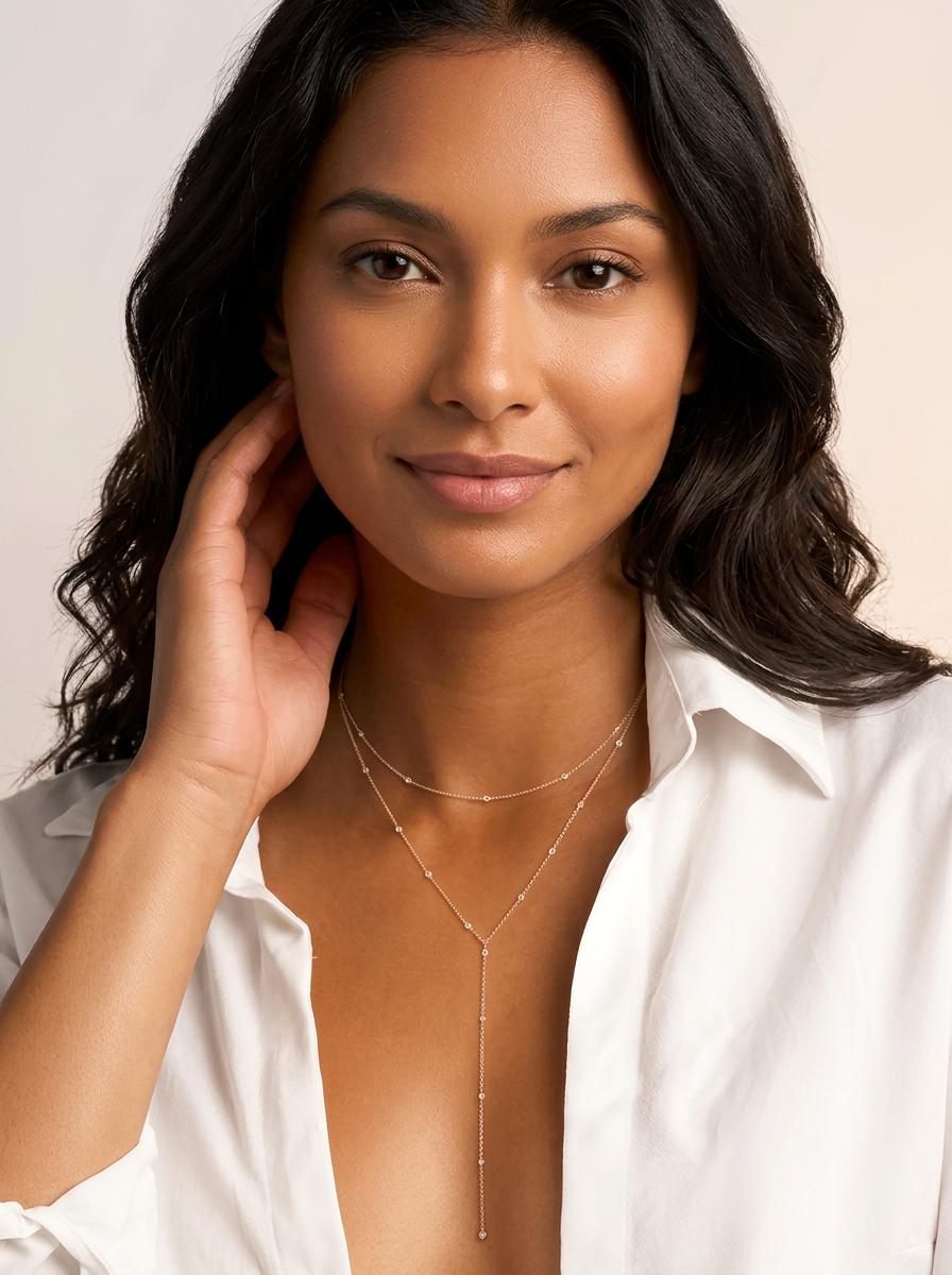 Livia | Collana doppia con catena sottile e design a Y