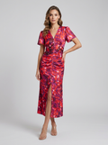 Isabella| Robe d'été avec col en V et manches bouffantes à imprimé coloré