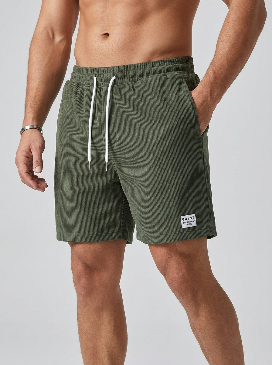 Thiago™ | Shorts estivi da uomo in tessuto a coste con vita elastica e coulisse | Shorts comodi per il tempo libero