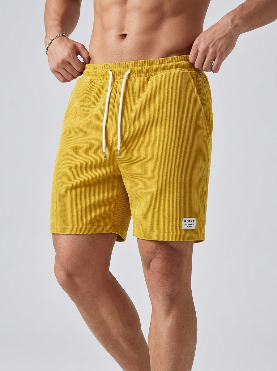 Thiago™ | Shorts estivi da uomo in tessuto a coste con vita elastica e coulisse | Shorts comodi per il tempo libero