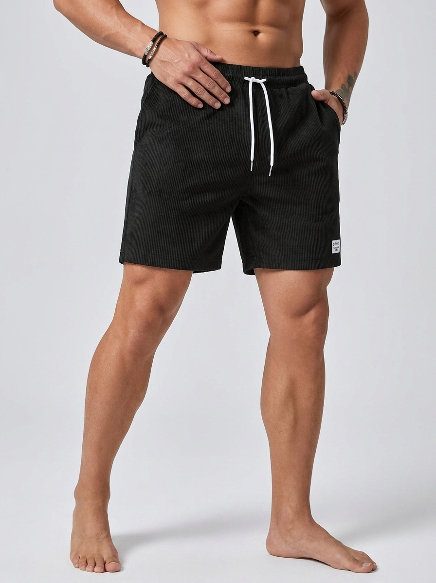 Thiago™ | Shorts estivi da uomo in tessuto a coste con vita elastica e coulisse | Shorts comodi per il tempo libero