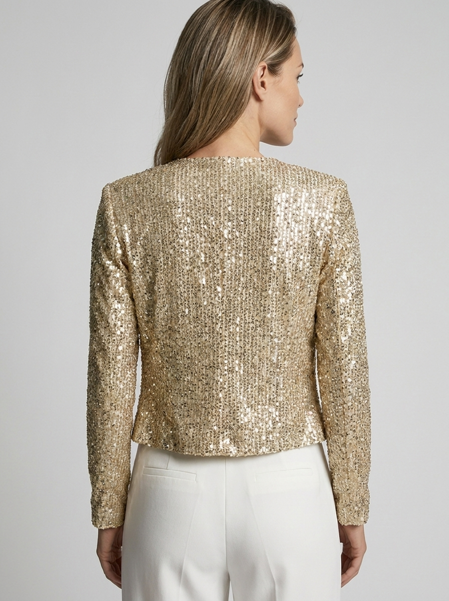 Celestia | Pailletblazer Med Elegant Open Front