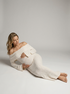 Elaria | Robe De Grossesse Bardot À Manches Longues