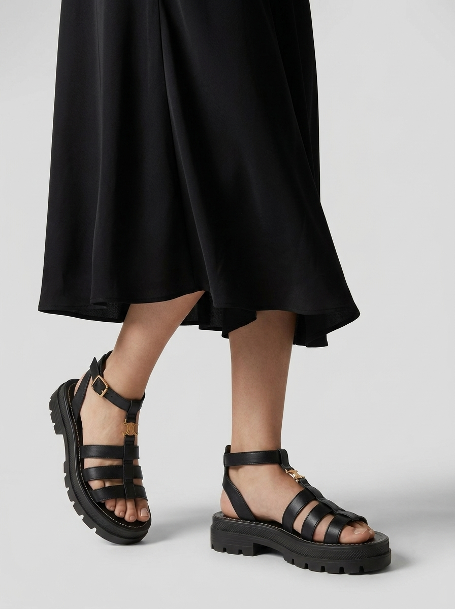 Celina | Chunky Gladiator Sandaler Med Remme