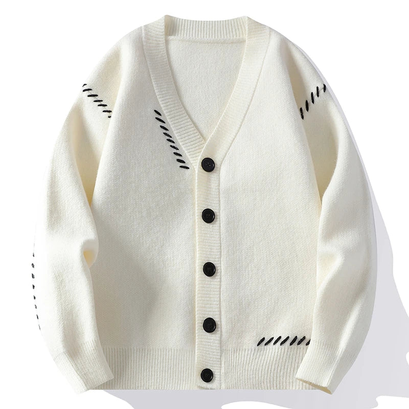 Lucian | Herre cardigan i bomuldsblanding med V-hals