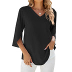 Isolde | V-Hals Bluse Damer 3/4 Ærme