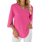 Isolde | V-Hals Bluse Damer 3/4 Ærme