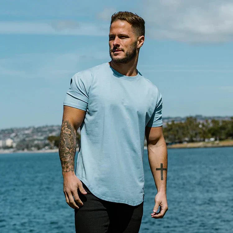 Madeo | T-shirt atletica da uomo con taglio drop e vestibilità senza cuciture