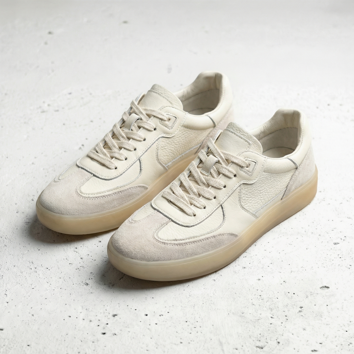 Leandro | Herre lædersneakers med snørebånd og retrolook