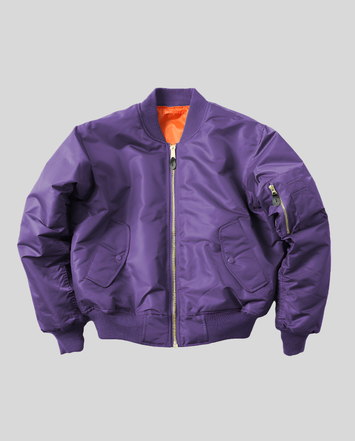 Anais | Women's Padded Forest Bomber Jacket with Zipper and Ribbed Edges