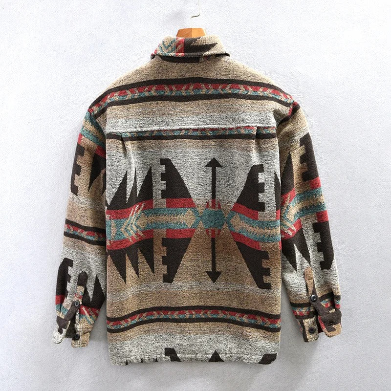 Victor | Camicia overshirt in flanella azteca