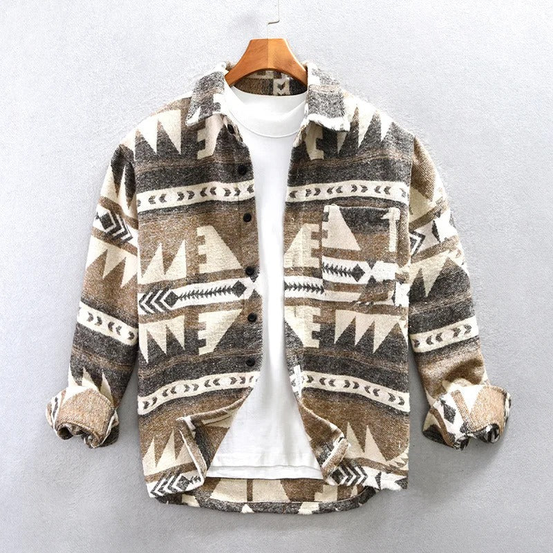 Victor | Camicia overshirt in flanella azteca