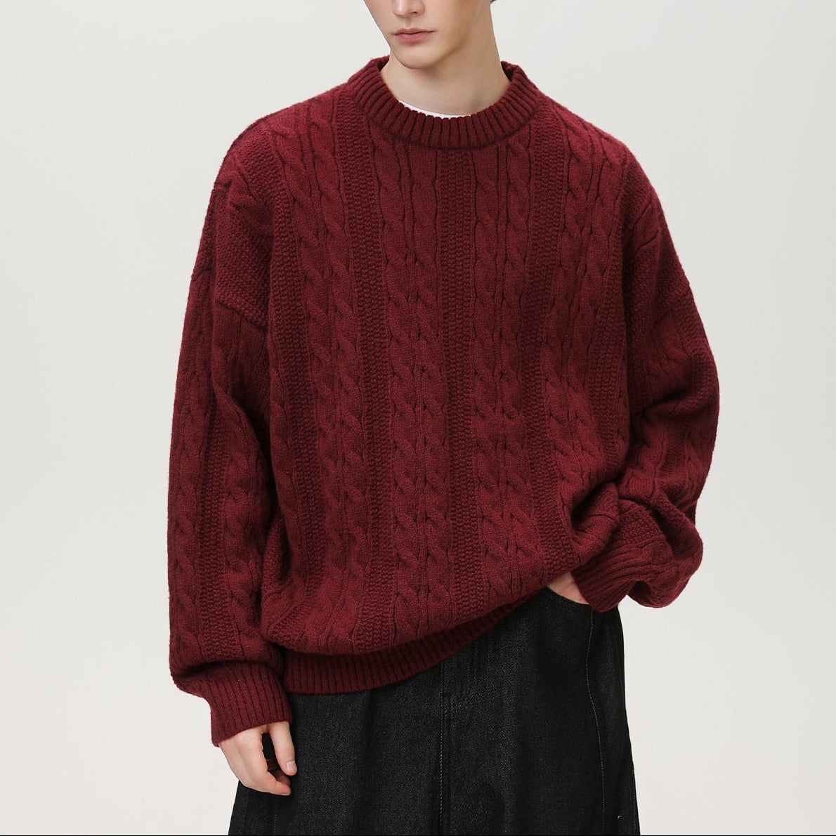 Matteo | Cable-knit men's sweater with an oversized fit