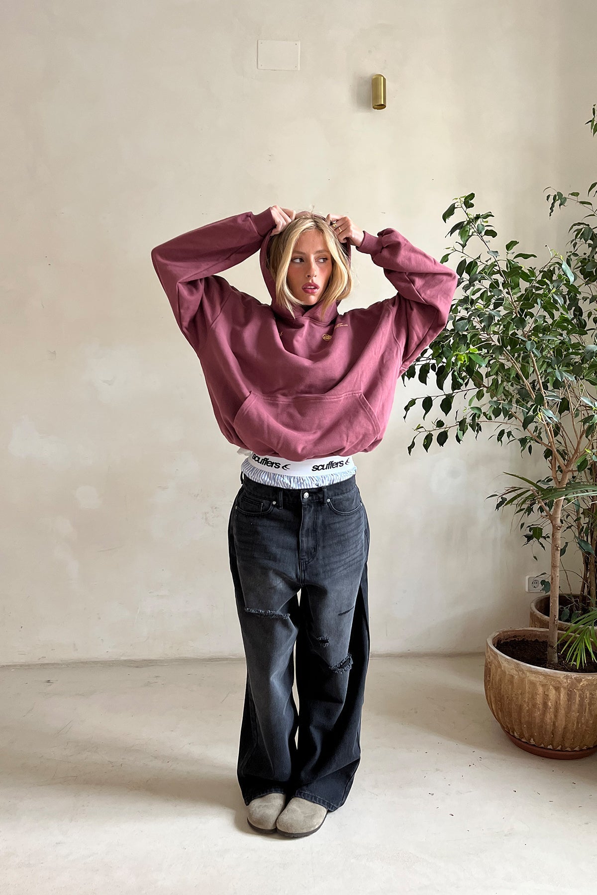 Meline | Dame oversized hoodie i bomuldsblanding
