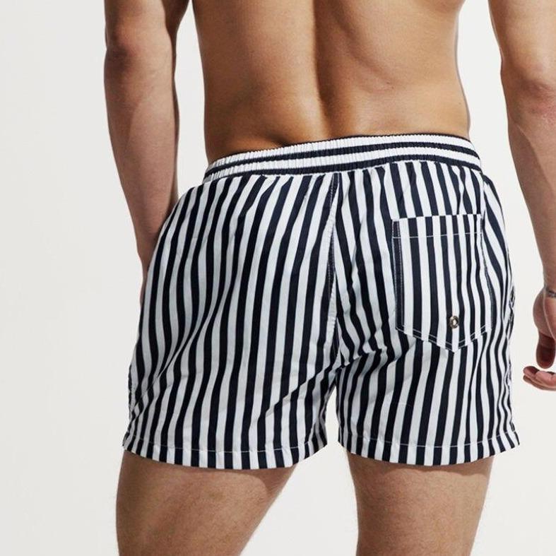 Santino | Bañadores a Rayas para Hombre en Blanco y Negro