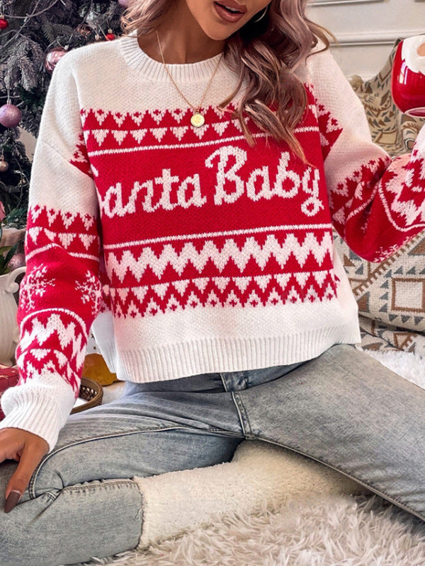 Nanna | Dame julesweater med jacquardmønster