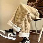 Nolan | Men's corduroy trousers with wide legs and a drawstring waist