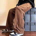 Nolan | Men's corduroy trousers with wide legs and a drawstring waist