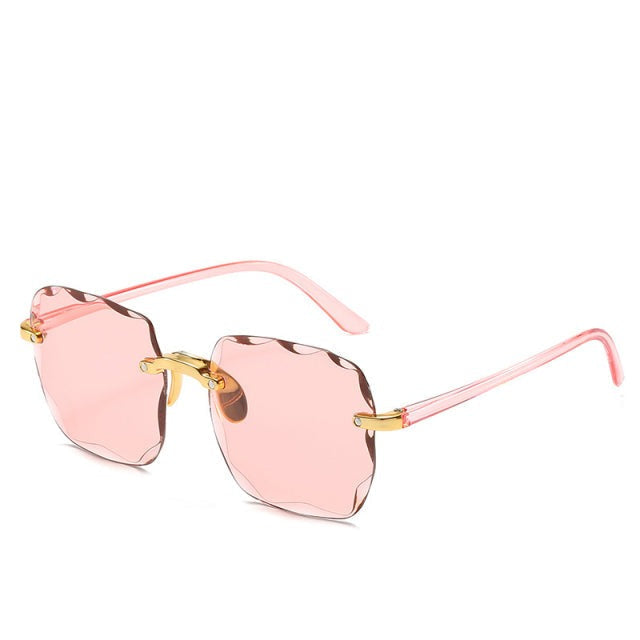 Sereneya™ | Occhiali da sole senza montatura da donna con lenti sfumate | Accessorio di moda geometrico lussuoso e alla moda