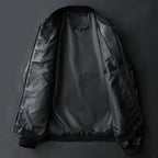 Rafael | Men's leather bomber jacket with ribbed trims