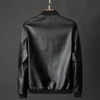 Rafael | Men's leather bomber jacket with ribbed trims