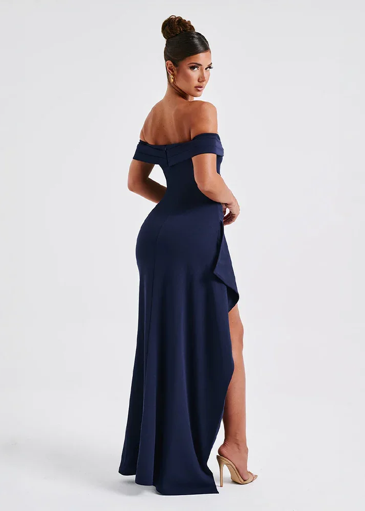 Serena | Elegant Off-Shoulder Maxikjole med Slids