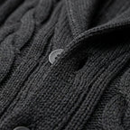 Tristan | Herre kabelstrikket cardigan med sjalskrave