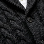 Tristan | Herre kabelstrikket cardigan med sjalskrave