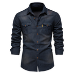 Rafael | Denimskjorte til Herrer | Slim Fit i Westernstil i Sort eller Blå