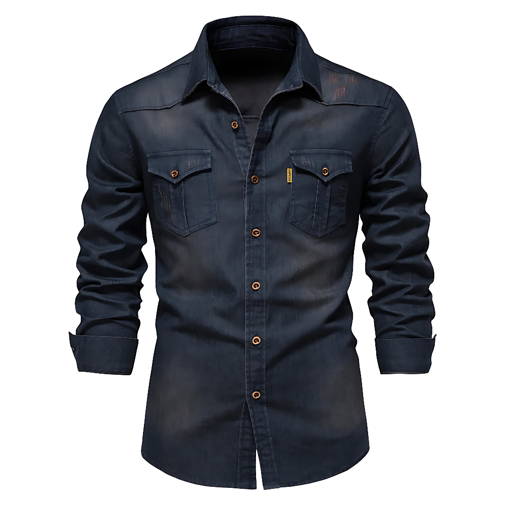 Rafael|Camicia di Jeans da Uomo | Slim Fit in Stile Western Nera o Blu