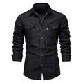 Rafael | Denimskjorte til Herrer | Slim Fit i Westernstil i Sort eller Blå